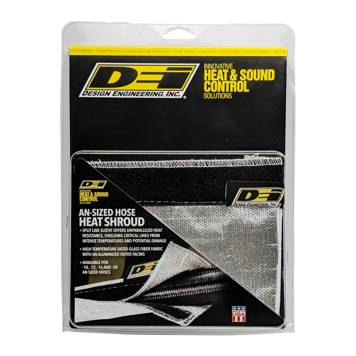 DEI Heat Shroud - 2-12in x 3ft - Aluminized Sleeving-hook and loop edge product image