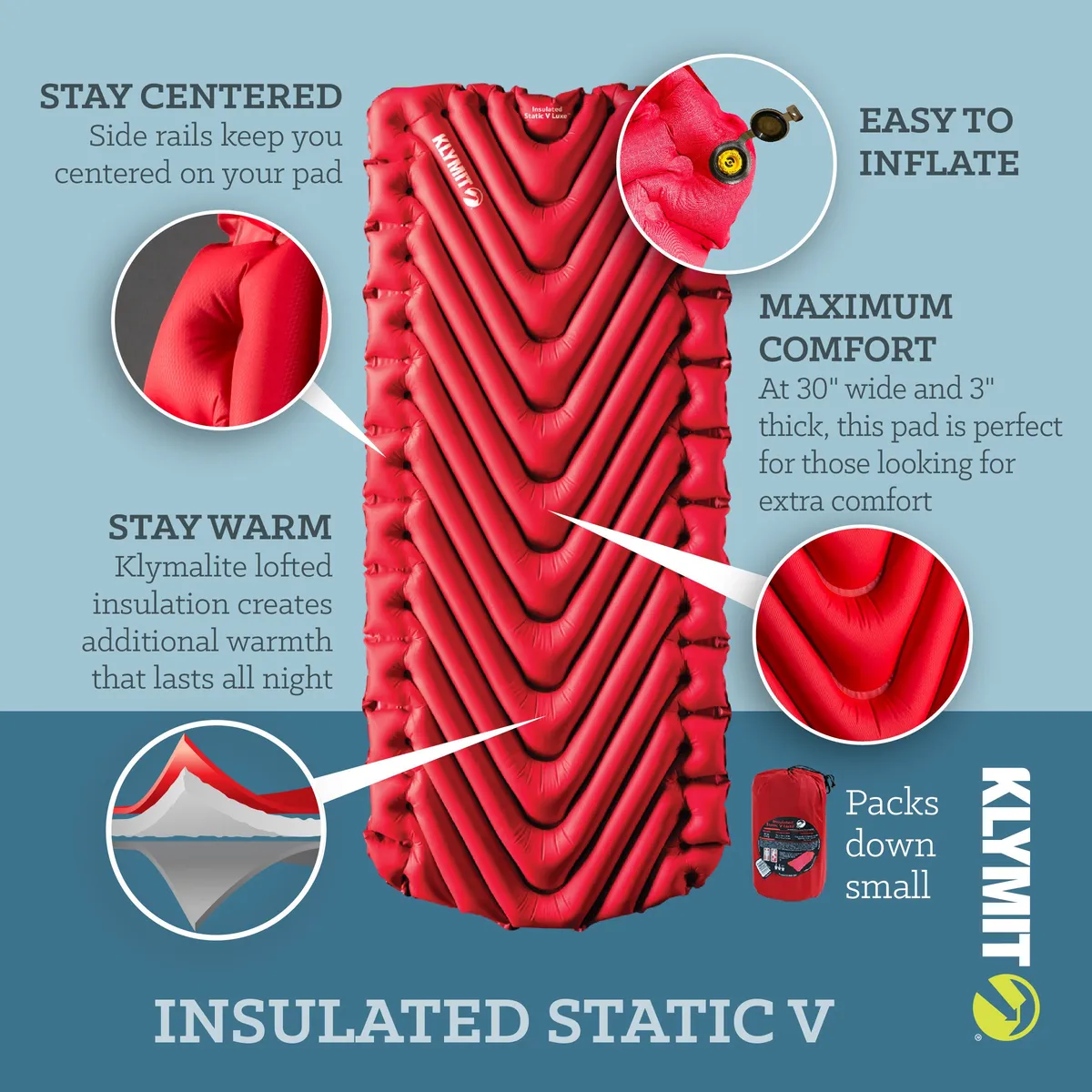 Insulated Static V Luxe™ Sleeping Pad product image