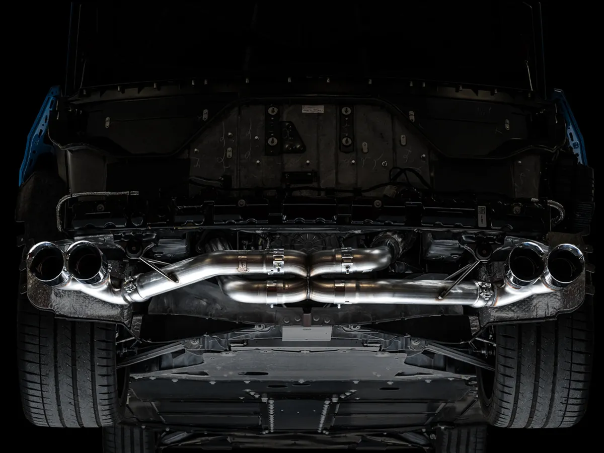 AWE Track Edition Exhaust for C8 Corvette - Quad Chrome Silver Tips product image