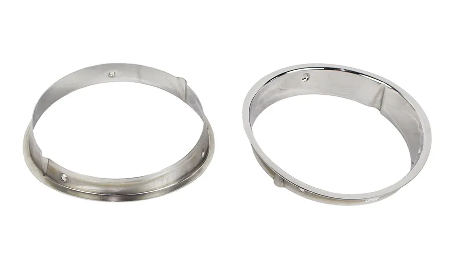 Kentrol Jeep TJ Headlight Bezels Pair 97-06 Wrangler TJ Polished Silver Kentrol
