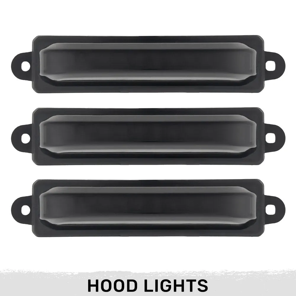 Ford 21-22 Raptor 7-Pc Fender & Hood Light Kit Smoked Lens White or Amber LED Running Lights w/ Startup Light Sequence product image