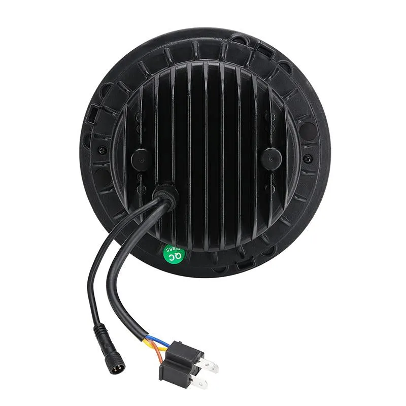 "7"" Jeep Wrangler LED Headlights with RGB Halo App Or Remote Control for 1997-2018" product image