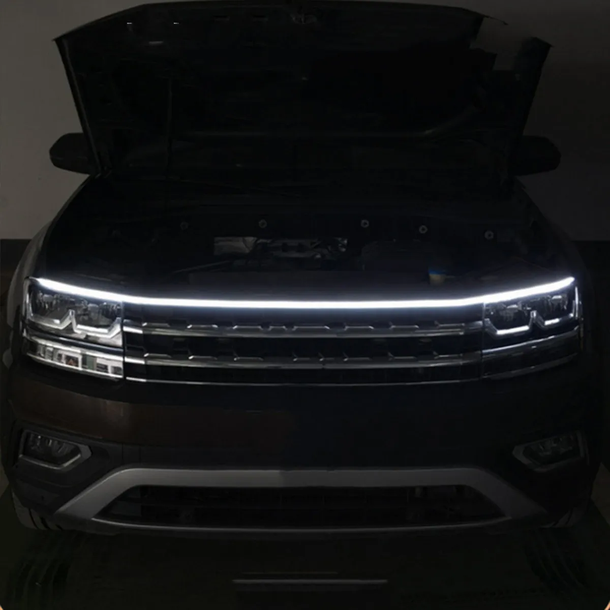 LED Knight Rider Scanning Hood Brow DRL Flex Cool White Kit for Cars and Jeeps Race Sport Lighting product image
