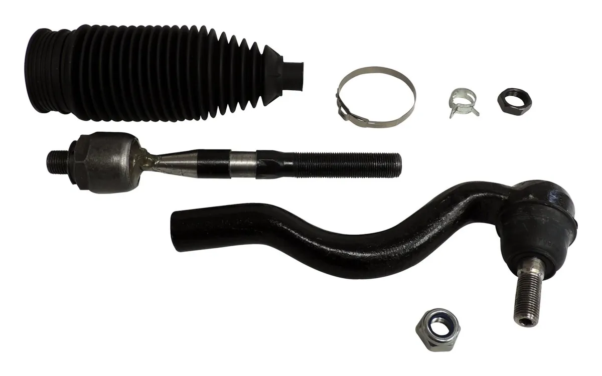 Black Tie Rod End Kit Left Tie Rod End Kit;includes 1 Inner And 1 Outer Tie Rod End, Jam Nut, Bellows Boot, Clamps, And Tie Rod End Nut product image