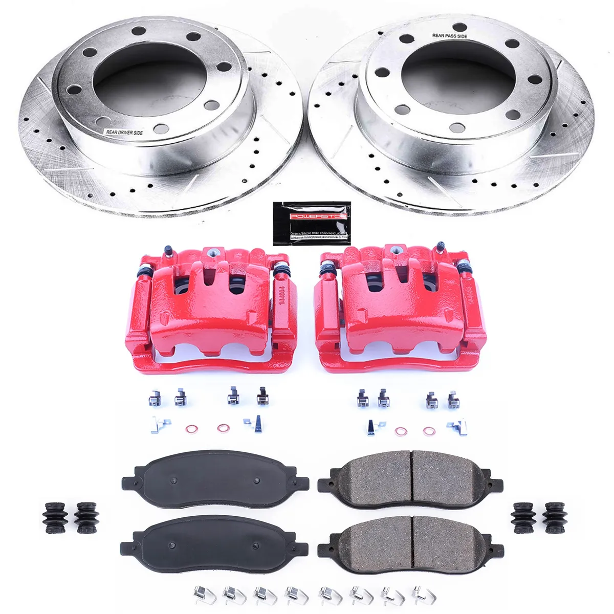 Z23 Evolution Sport Upgrade Kit: Drilled/Slotted Rotors; Carbon-Fiber Ceramic Pads; Powder Coated Calipers product image