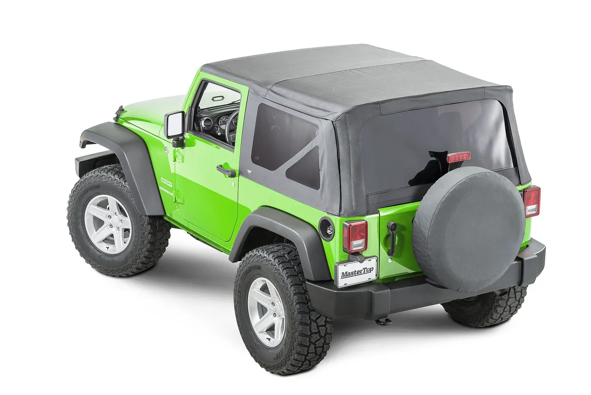 Jeep JK Replacement Top No Doorskins Tinted Glass For 13-18 Jeep Wrangler JK 2 Door Black Diamond MasterTop product image