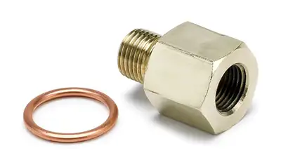 AutoMeter Autometer 2265 Fitting, Adapter, Metric, M10x1 Male to 1/8 Nptf Female, Brass