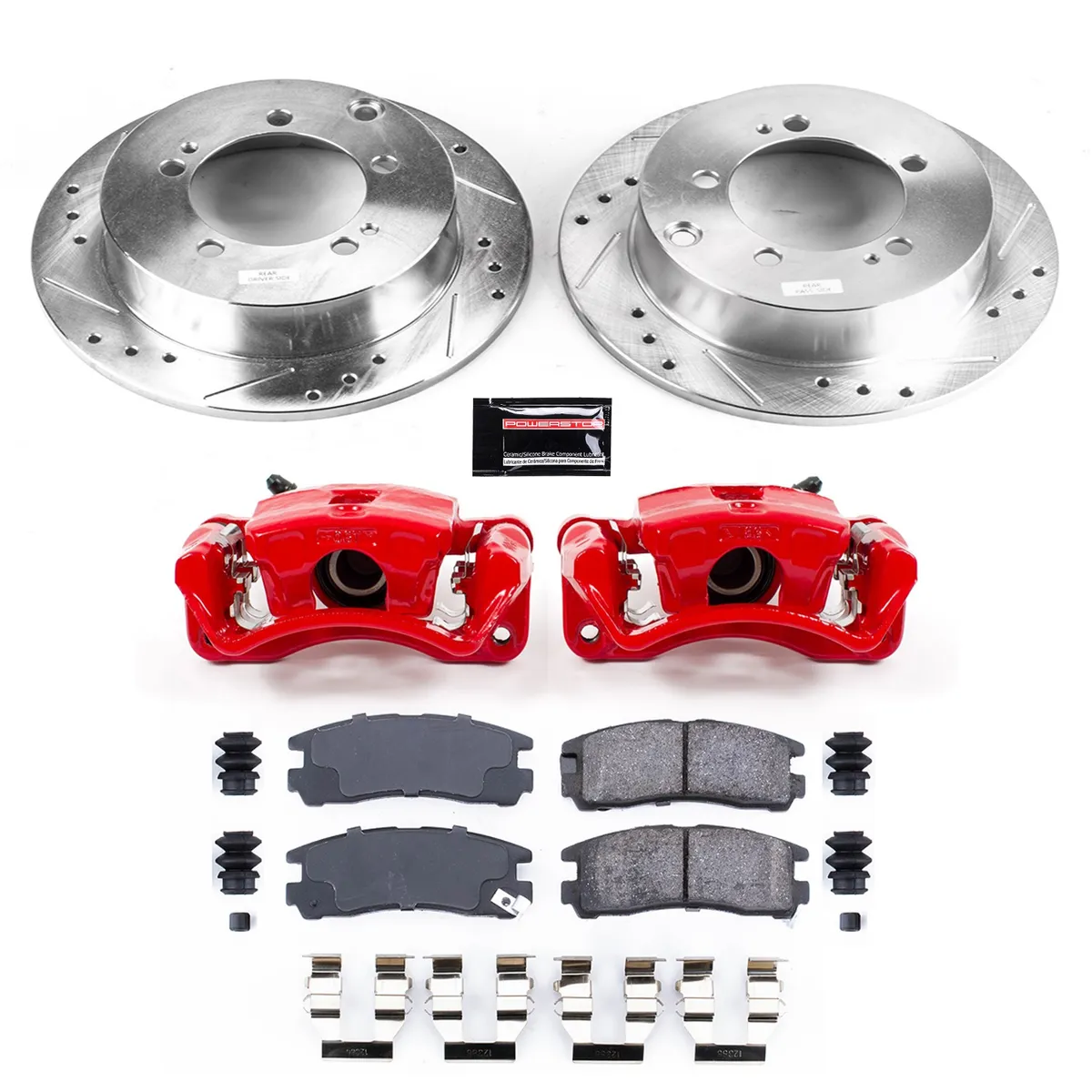 Z23 Evolution Sport Upgrade Kit: Drilled/Slotted Rotors; Carbon-Fiber Ceramic Pads; Powder Coated Calipers product image