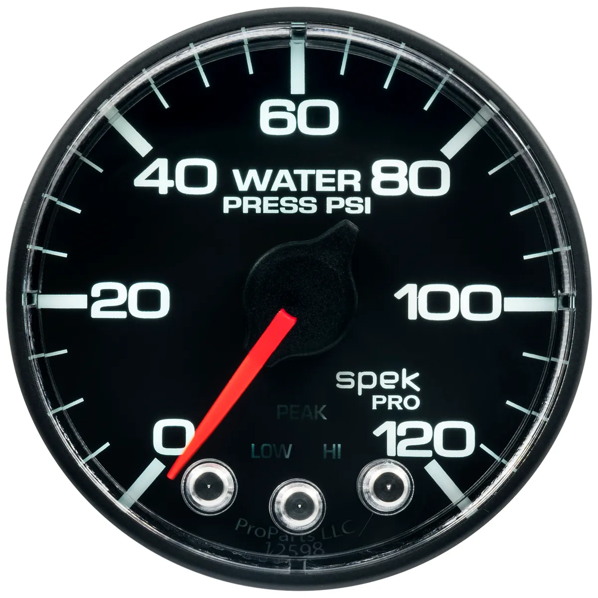 Gauge, Water Press, 2 1/16", 120psi, Stepper Motor w/Peak & Warn, Blk, Spek-Pro product image