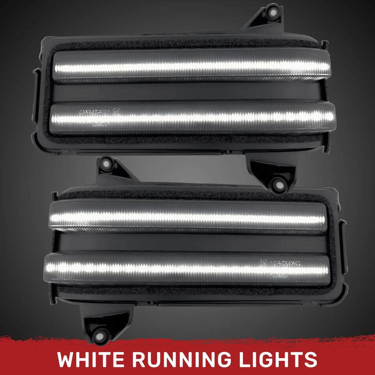 Chevy/GMC 20-25 Silverado & Sierra Side Mirror LED Lenses White or Amber DRL & Scanning Amber Turn Signals - Smoked Lens product image