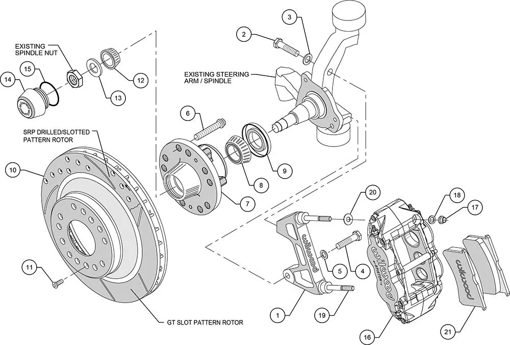 1974 - 1980 Ford, Mercury Forged Narrow Superlite 6R Big Brake Front Brake Kit (Hub and 1PC Rotor) - 140-12275 product image