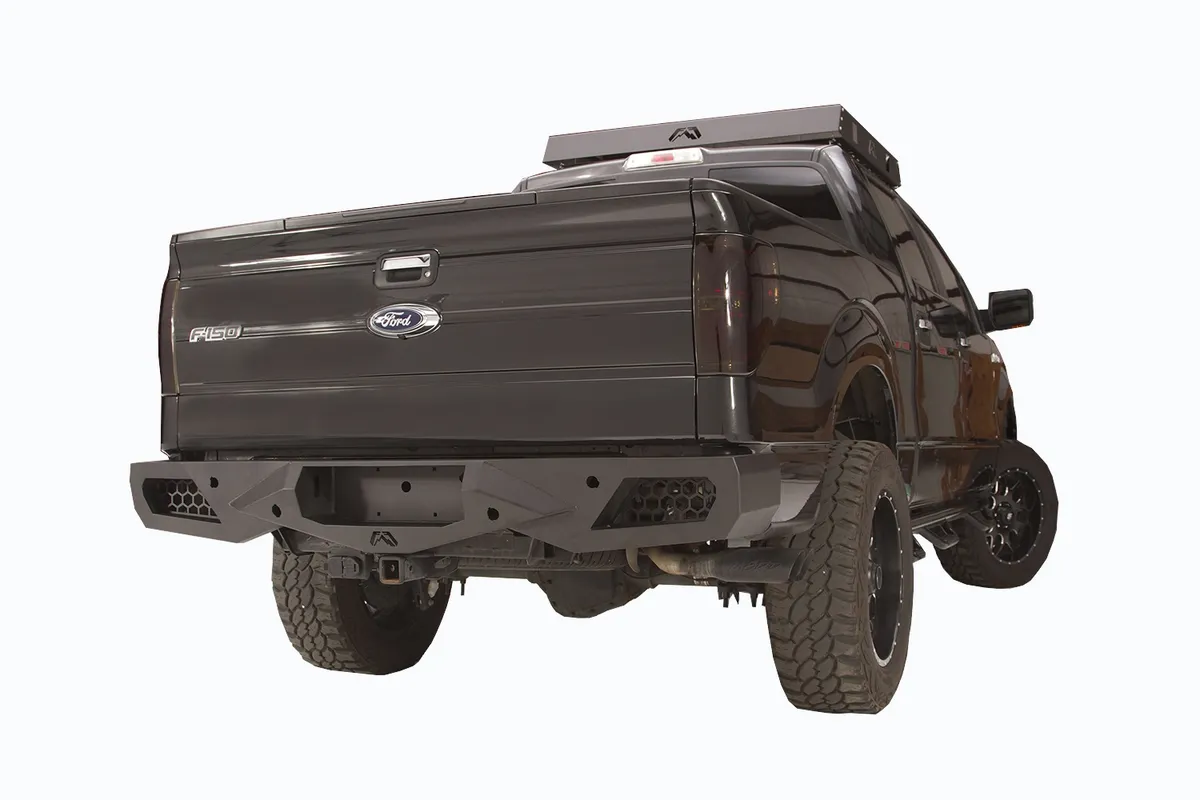 Fab Fours 0914 Ford F150/Raptor Vengeance Sensor Rear Bumper Matte Black