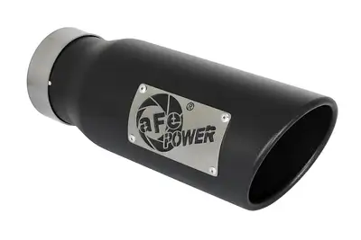 aFe Power Mach Forcexp 409 Stainless Steel Singlewall Exhaust Tip Black Right Side Exit
