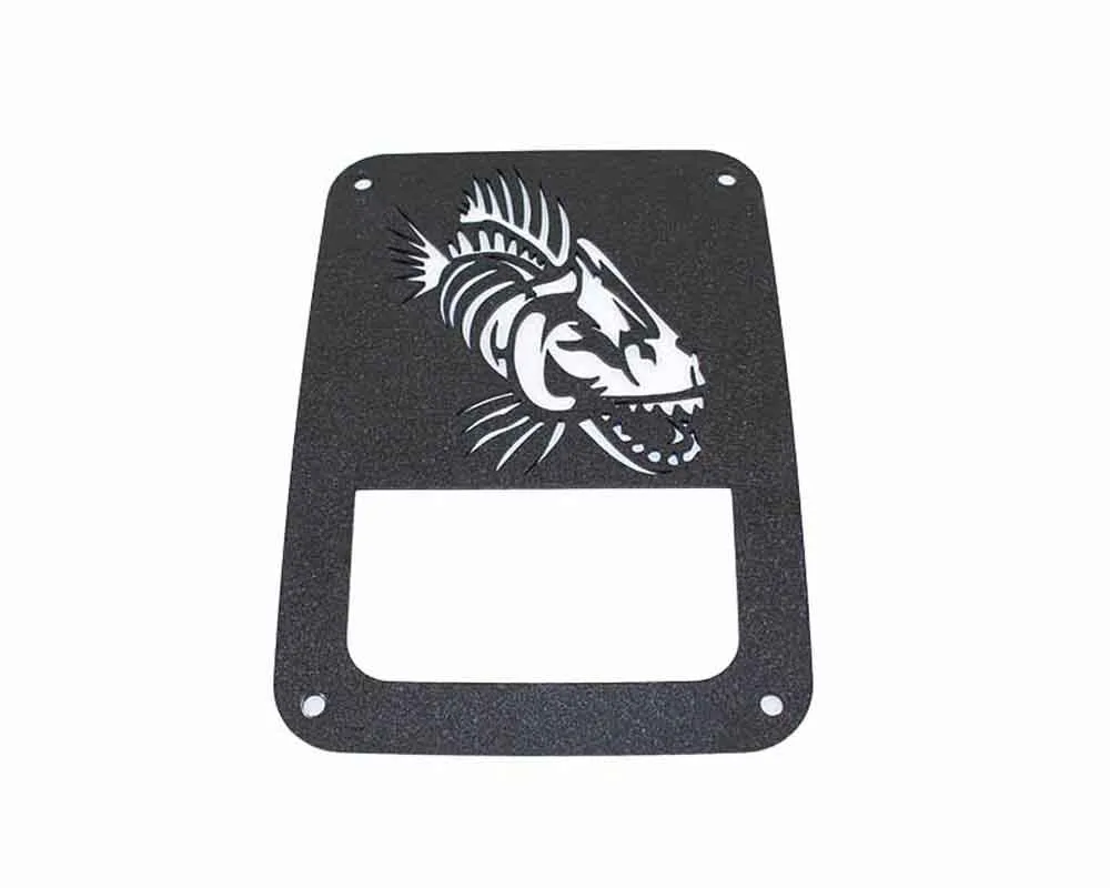 Jeep JK Tail Light Covers 07-18 Wrangler JK Black Textured Powdercoat Fishbone Offroad product image