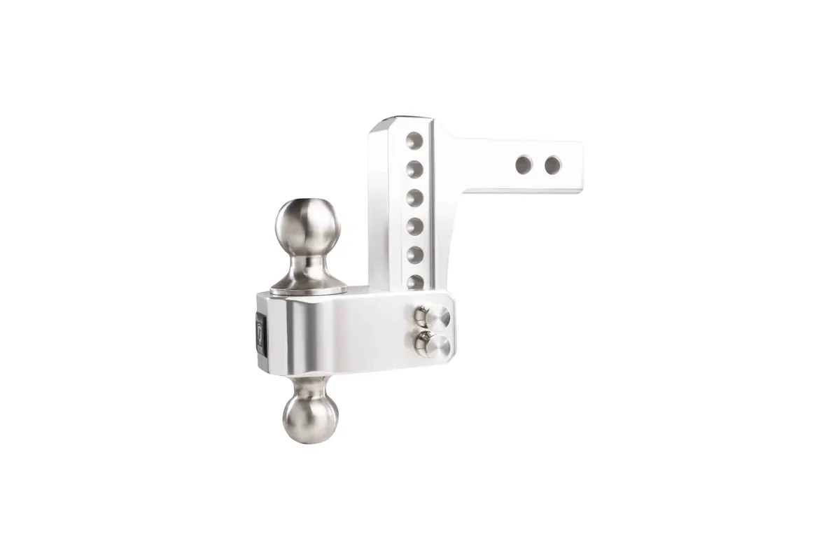 2.0" Aluminum Medium Duty 4" Drop/Rise Hitch w/ Stainless Steel Dual Ball product image