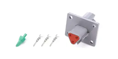 Quickcar Racing Plug Deutsch 3 Pin Receptacle w/Flange