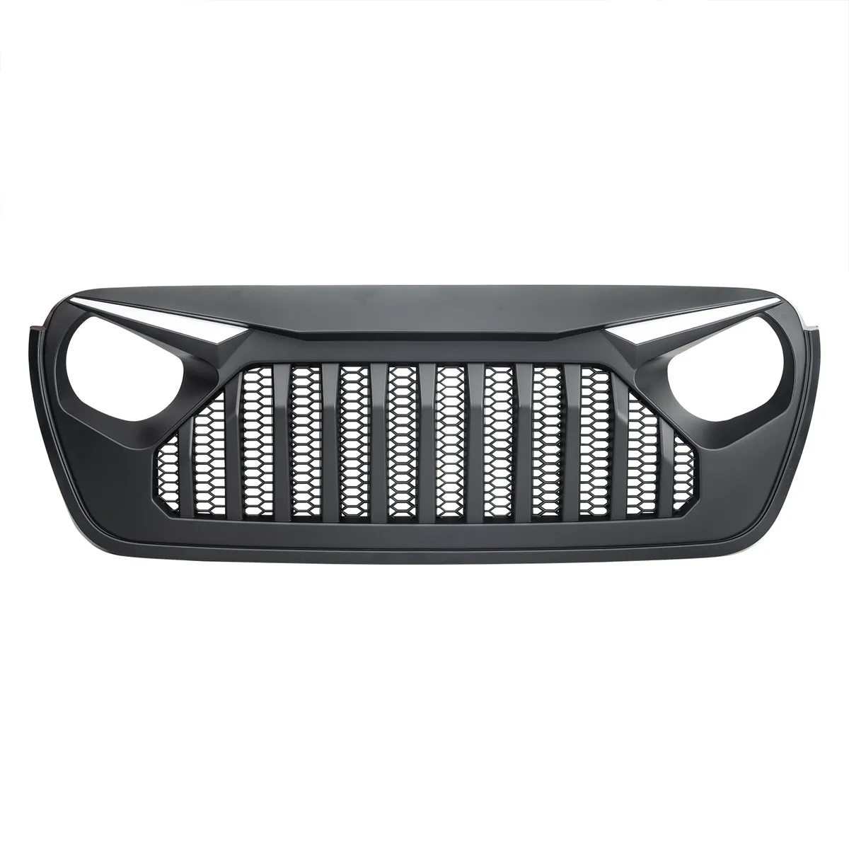 Gladiator Vader Grille W/ LED Eyebrow DRL and Turn Signals - Matte Black For 18+ Jeep Wrangler JL & Gladiator JT W/O Trailcam product image