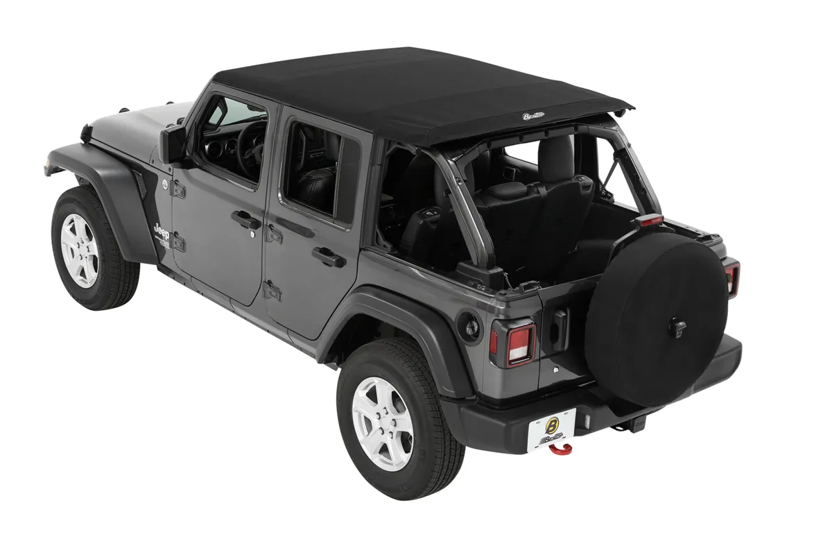 Trektop Slantback Soft Top For Jeep 2018-Current Wrangler JL 4 Door Black Diamond Bestop product image