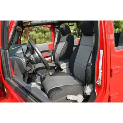 Rugged Ridge Seat Cover Kit Front Neoprene Black/Gray; 0710 Jeep Wrangler Jk