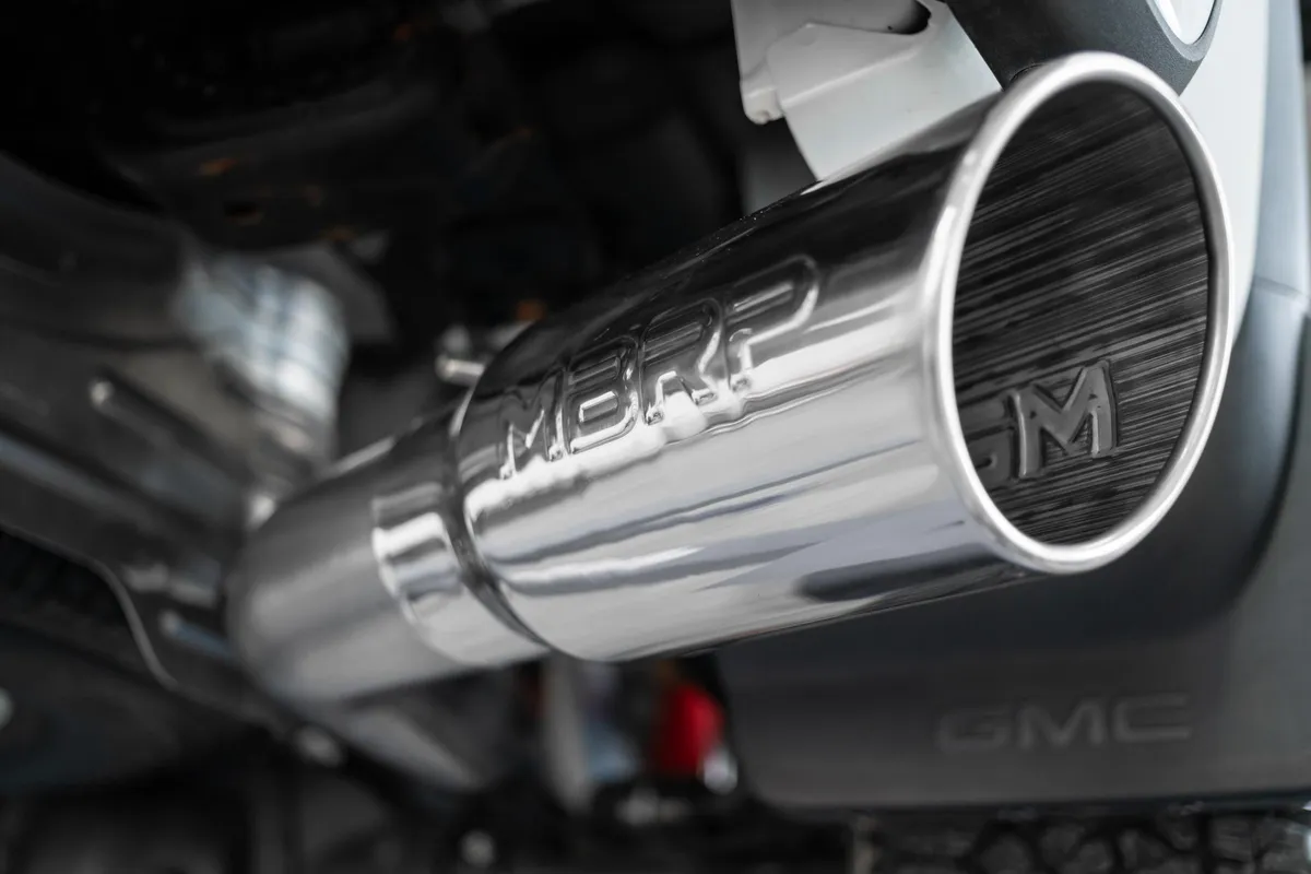 Armor Lite Cat Back Exhaust System; 4 in. Tubing; Single Side Exit; 5 in. Outlet Diameter Tips; Aluminized; product image