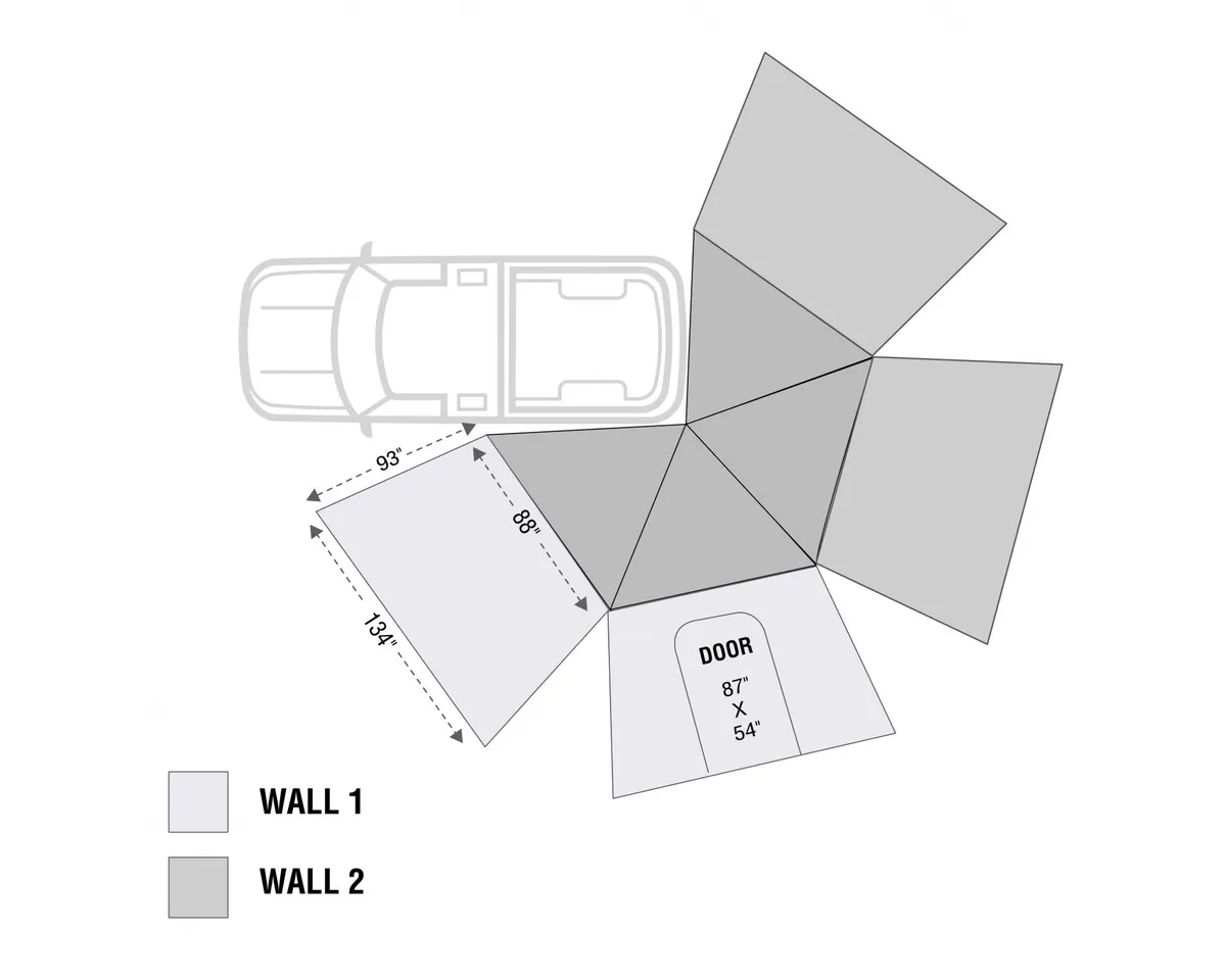 Shop Overland Vehicle Systems Freestanding Driver Side Nomadic 270 LT Awning Wall 1 Overland Vehicle Systems product image