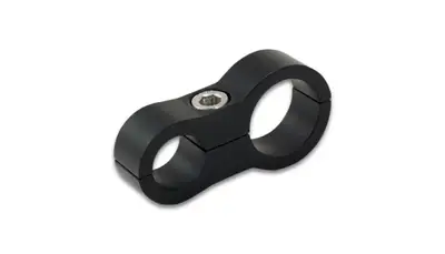 Vibrant Performance Stepped Line Separator; 0.5625 in. Hole 1 ID; 0.6875 in. Hole 2 ID; Billet Aluminum; Black Anodized;