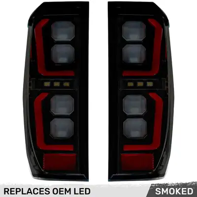 Recon Accessories Gmc Sierra 19-20 1500 And 20-21 25003500 Only Fits Single Wheel Body Style Trucks With Factory OEM LED Tail Lights Oled Tail Lights - Smoked Lens