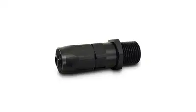 Vibrant Performance Straight Hose End Fitting; -8AN Hose Size; 0.5 in. Male NPT Pipe Thread; 6061 Aluminum; Black Anodized;
