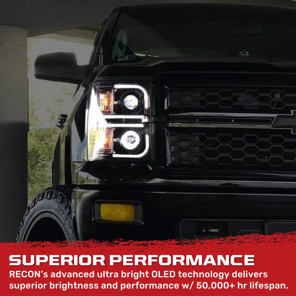 Chevrolet Silverado 25003500 Heavy Duty 14-19 3rd Gen Projector Headlights w Ultra High Power Smooth Oled Halos And product image