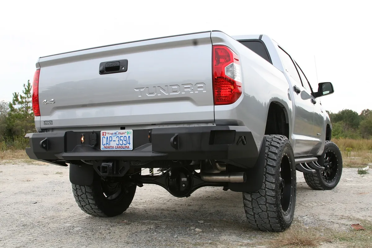 Heavy Duty Rear Bumper; 2 Stage Black Powder Coated; Incl. 0.75 in. D-Ring Mount; product image