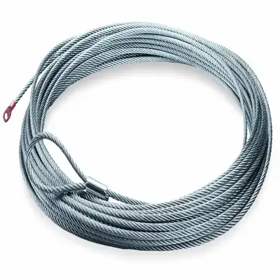 Warn WARN - For Warn RT15 and 1.5ci Winches; 5/32 Inch Diameter x 50 Foot Length; Galvanized Aircraft Wire; Loop on One End and Wire Rope Terminal on Other End