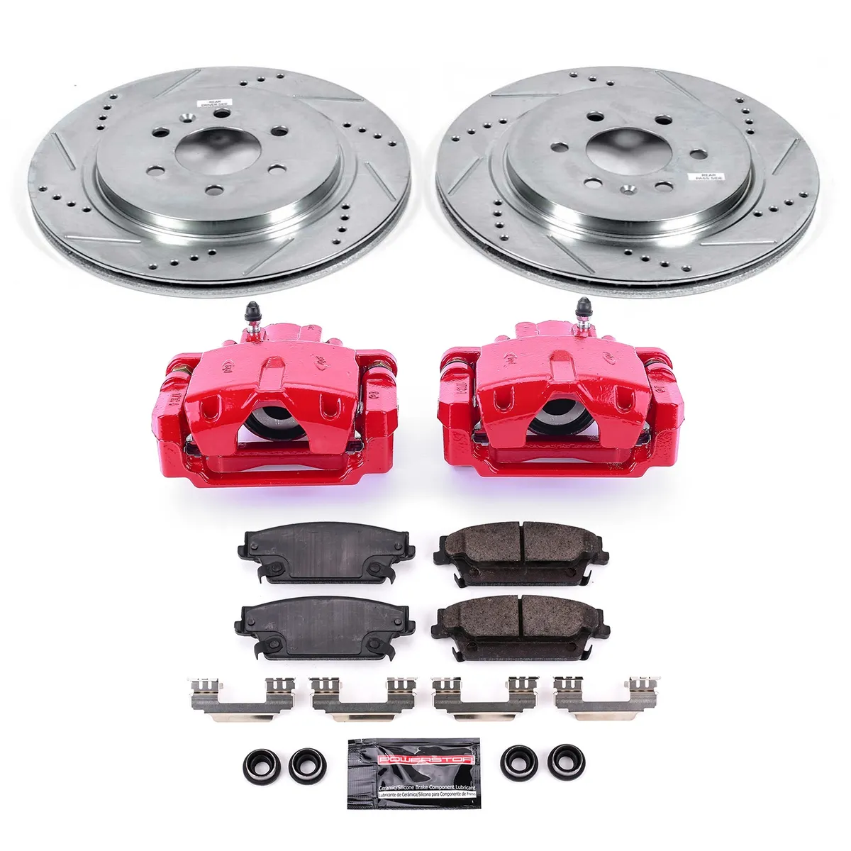Z23 Evolution Sport Upgrade Kit: Drilled/Slotted Rotors; Carbon-Fiber Ceramic Pads; Powder Coated Calipers product image