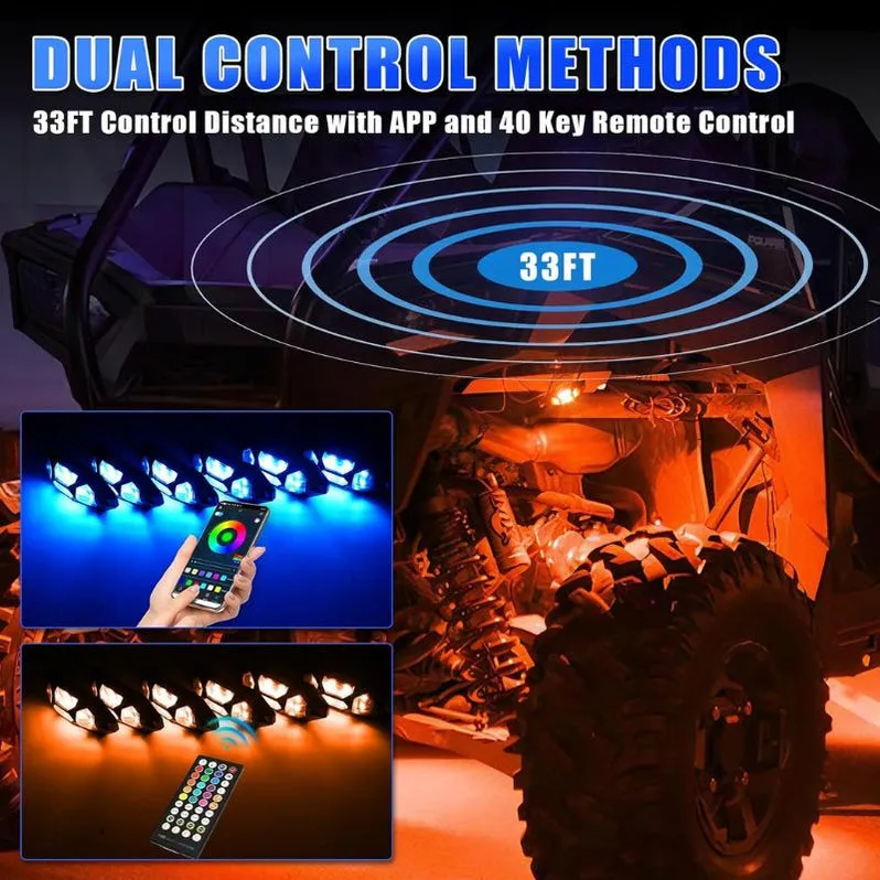 RGB-W LED Rock Lights for Trucks | Wireless Control product image
