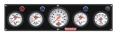 Quickcar Racing Products 4-1 Gauge Panel OP/WT/OT/VT Black