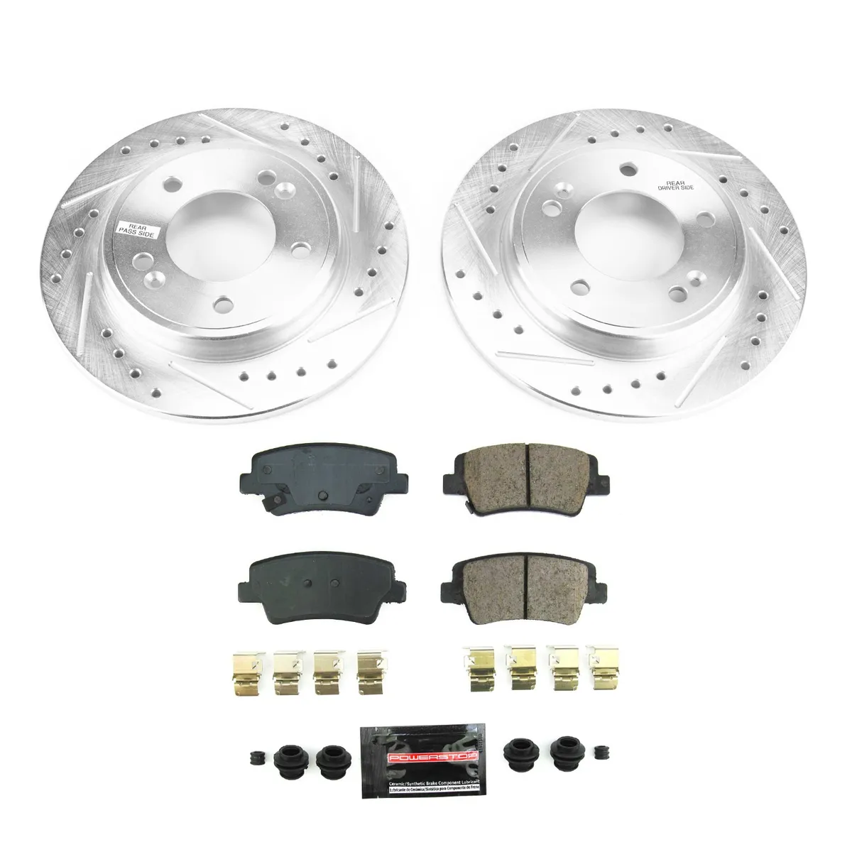 Z23 Evolution Sport Upgrade Kit: Drilled/Slotted Rotors; Carbon-Fiber Ceramic Pads W/Hardware product image