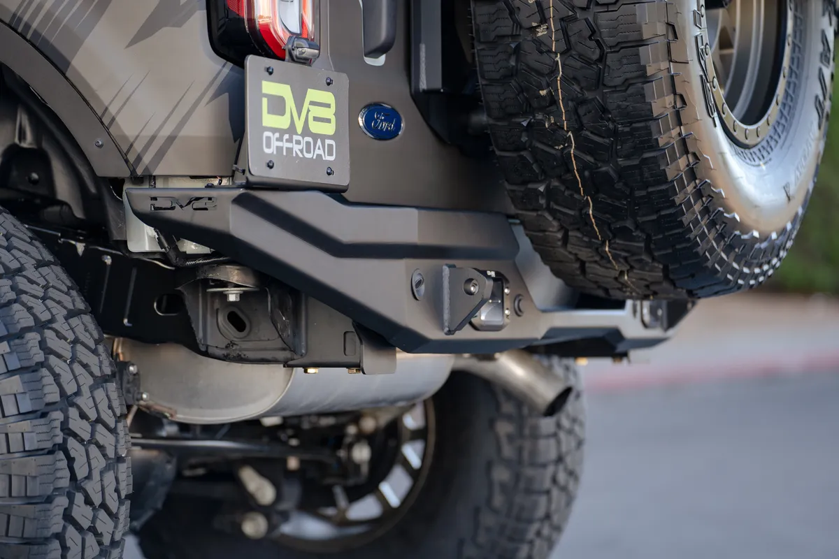 21c Bronco Fs15 Series Rear Bumper(High Clearance) Fits 37in Spare & B/Up Sensors Blk product image