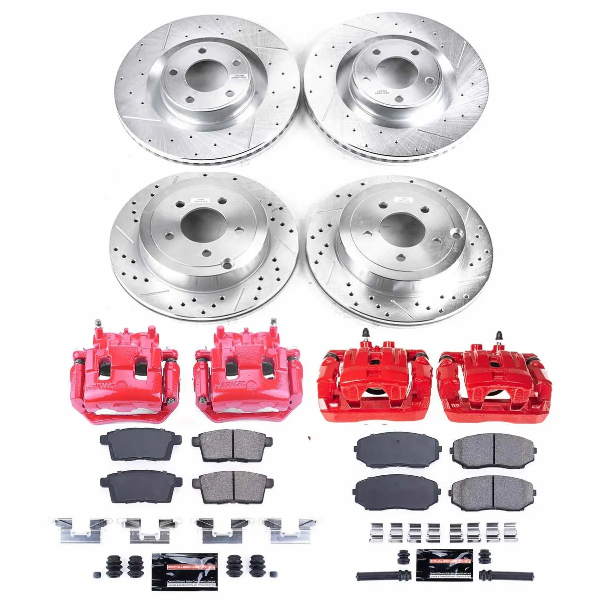 Z23 Evolution Sport Upgrade Kit: Drilled/Slotted Rotors; Carbon-Fiber Ceramic Pads; Powder Coated Calipers product image