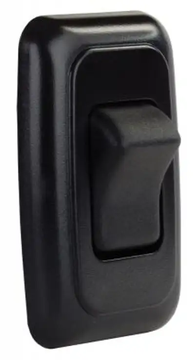 JR Products Single Rocker Switch Assembly W/Bezel Black