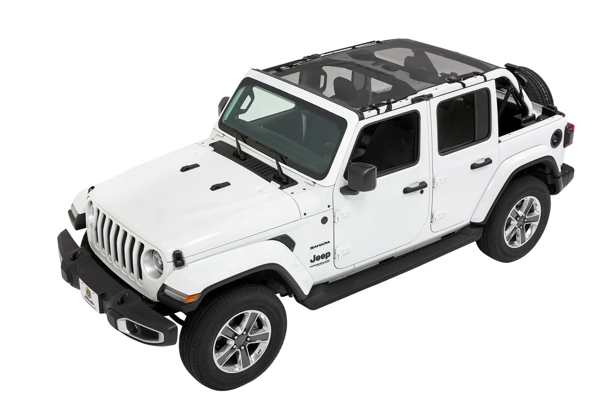 Jeep Wrangler Bikini Top Sun Extended Safari Style Bikini Top For Jeep 2018-Current Wrangler JL 4 Door Mesh Bestop product image