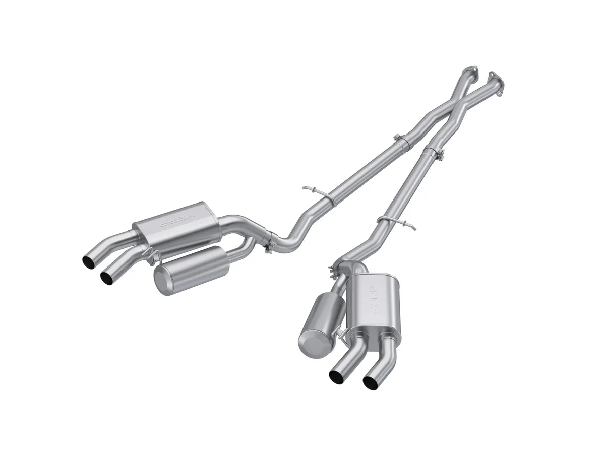 Armor Lite Cat Back Exhaust System; 2.5 in.; Incl. Front Pipe/Mid Pipes/Mufflers/Hardware; w/o Tips; Dual Rear Exit; Aluminized; product image