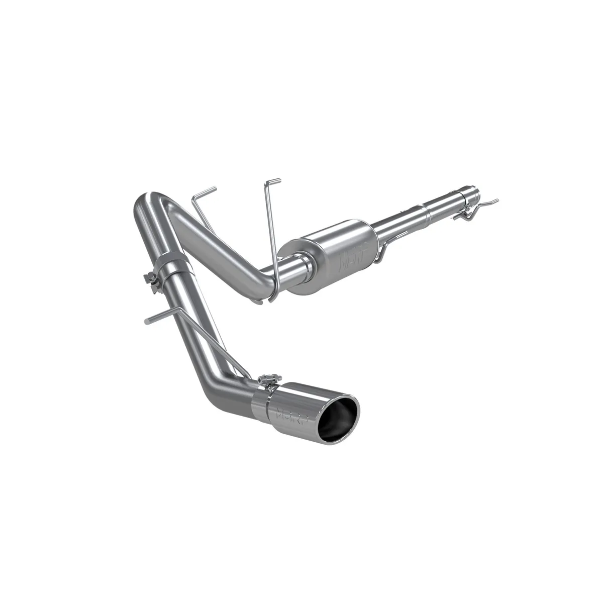 Armor Lite Cat Back Exhaust System; 3 in.; Incl. Front Pipe/Extension Pipe/Muffler/Over Axle Pipe/Tailpipe/Hardware/4 in. OD Tip; Single Side Exit; Aluminized; product image