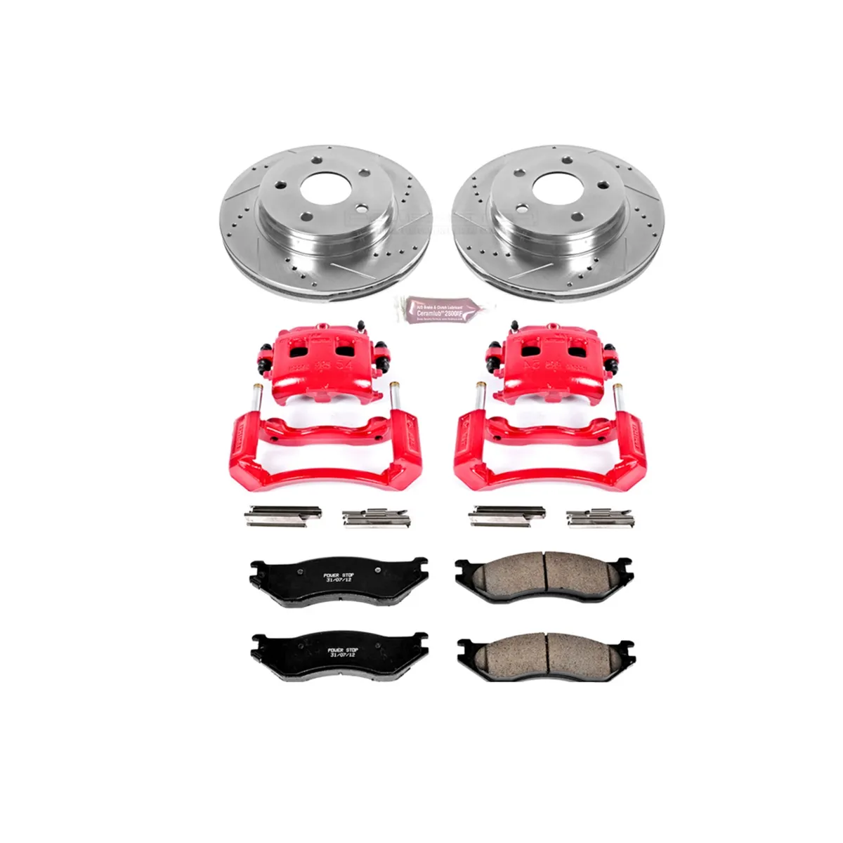 Z23 Evolution Sport Upgrade Kit: Drilled/Slotted Rotors; Carbon-Fiber Ceramic Pads; Powder Coated Calipers product image