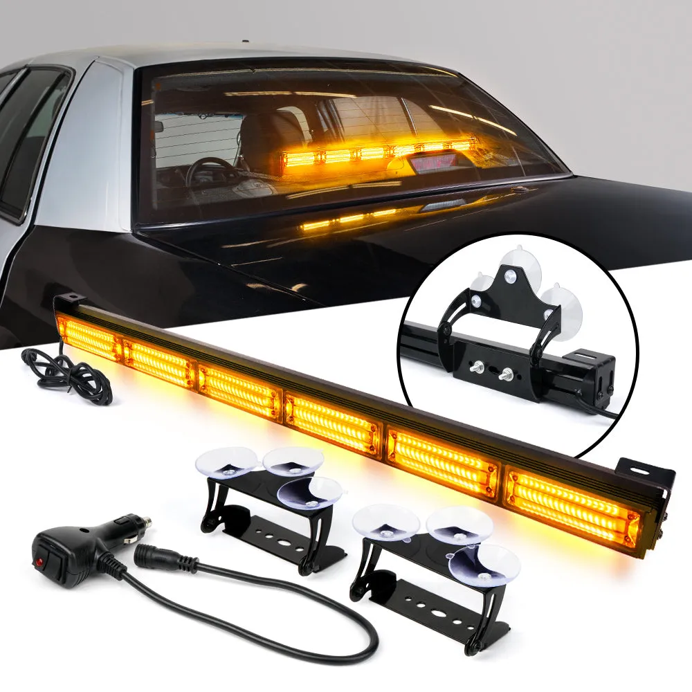 Xprite Xprite 27" G2 Vigilante Series 30W Traffic Advisor COB LED Strobe Light Bar with Suction Cup Brackets
