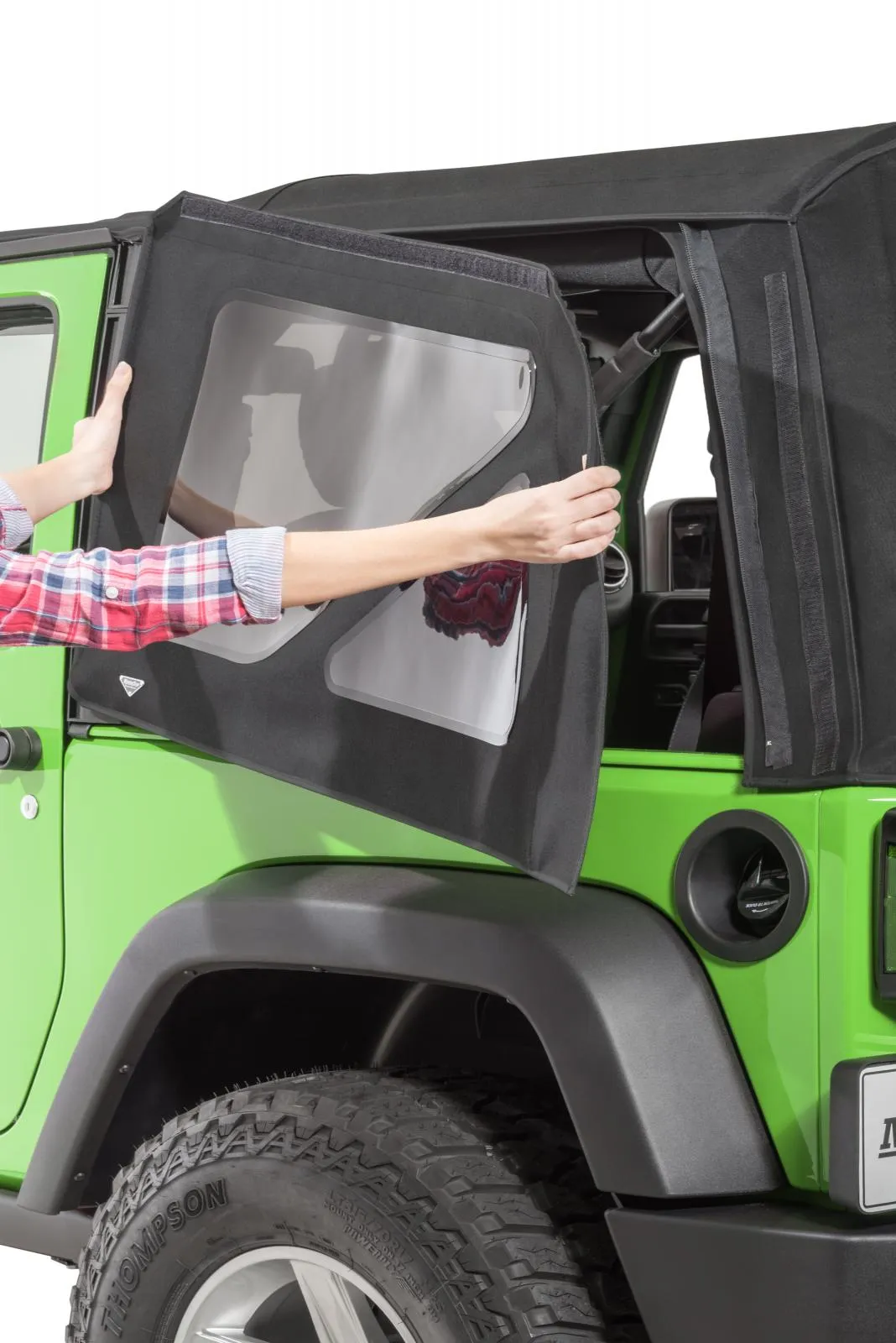 MasterTwill Full Hardware Top Tinted Glass For 07-18 Jeep Wrangler JK 2 Dr Black Master Twill Mastertop product image