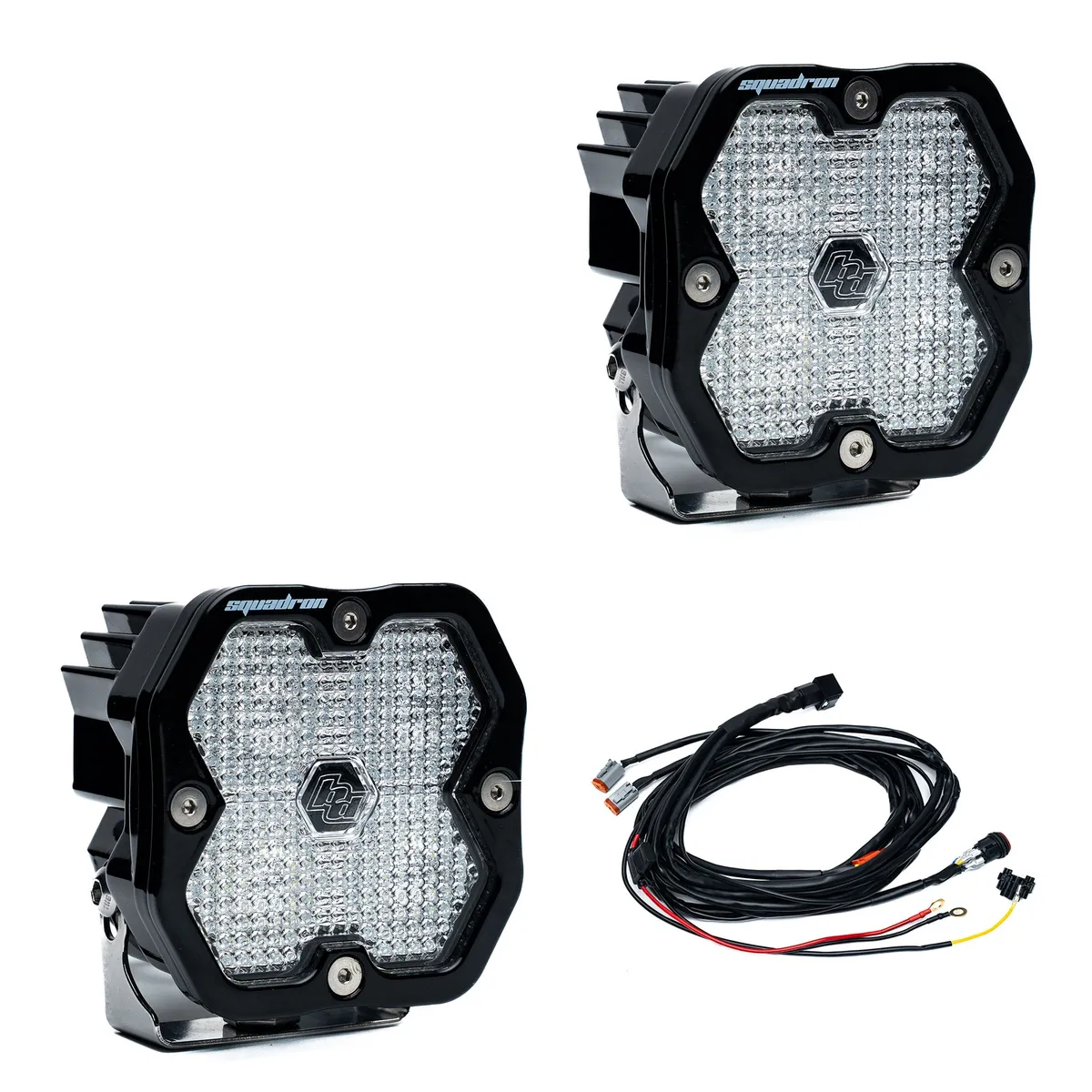 Squadron 2.0 Pro Black LED Auxiliary Light Pod Pair (No Harness) Universal Baja Amber Spot Baja Designs product image