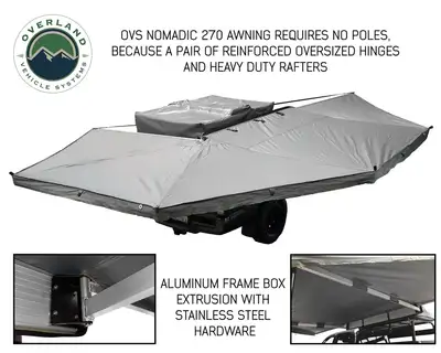 Overland Vehicle Systems Overland Vehicle Systems Nomadic 270-Degree Awning w/ Wall 1, 2, 3 and Mounting Brackets - Passenger Side