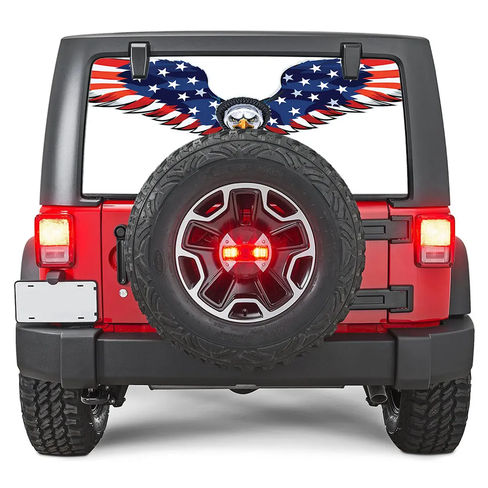 Eagle Flag Rear Window Decal product image