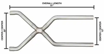 Pypes Performance exhaust Exhaust X-Pipe Kit Intermediate Pipe 2.5 in Hardware Incl Polished 304 Stainless Steel Pypes Exhaust
