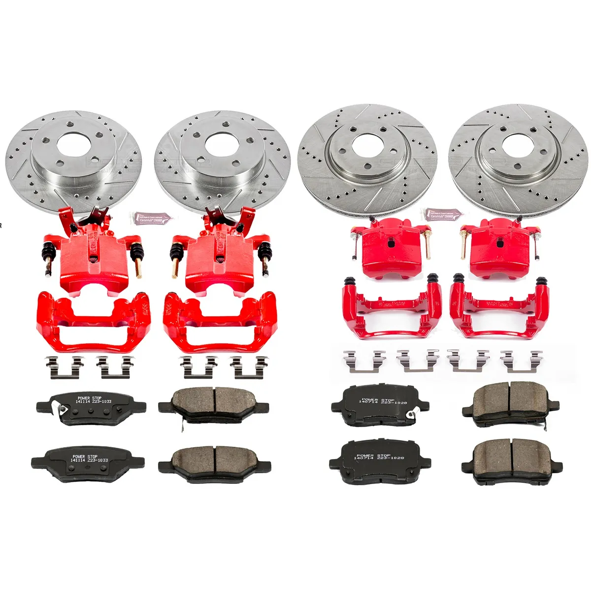 Z23 Evolution Sport Upgrade Kit: Drilled/Slotted Rotors; Carbon-Fiber Ceramic Pads; Powder Coated Calipers product image