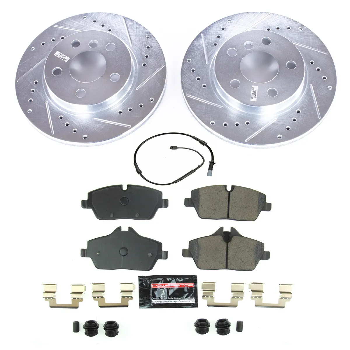 Z23 Evolution Sport Upgrade Kit: Drilled/Slotted Rotors; Carbon-Fiber Ceramic Pads W/Hardware; Pad Sensors product image
